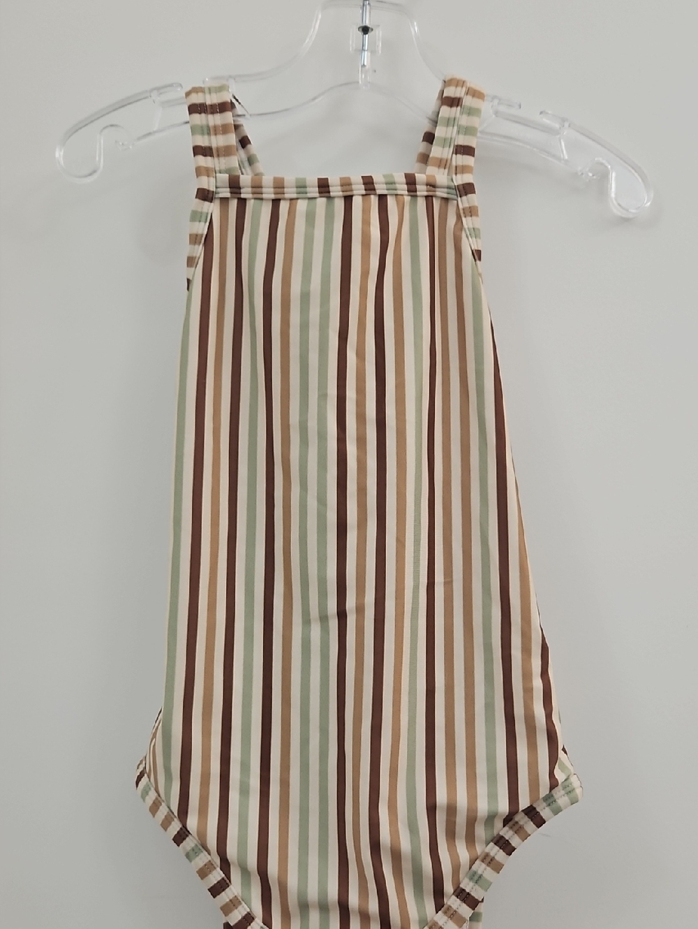 Kids One-Piece Swimsuit in Brown & Cream Stripes